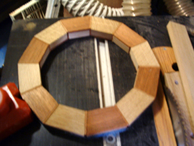 This picture shows the completed ring glued and sanded.